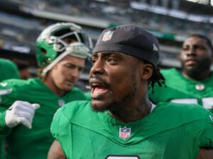 A.J. Brown, Philadelphia Eagles, in game action.