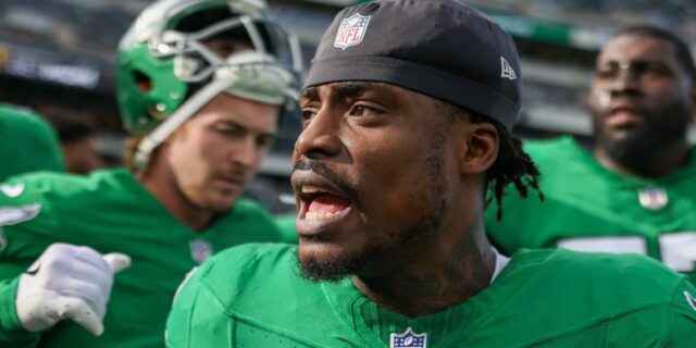 A.J. Brown, Philadelphia Eagles, in game action.