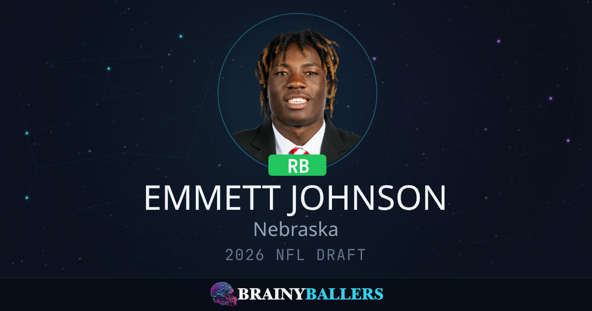 Emmett Johnson 2026 NFL Draft Profile & College Stats - BrainyBallers